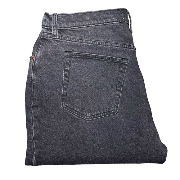 Abercrombie Women's Mixed Fabric Ultra High Rise 90s Straight Jean 14/33 Black - Picture 10 of 12